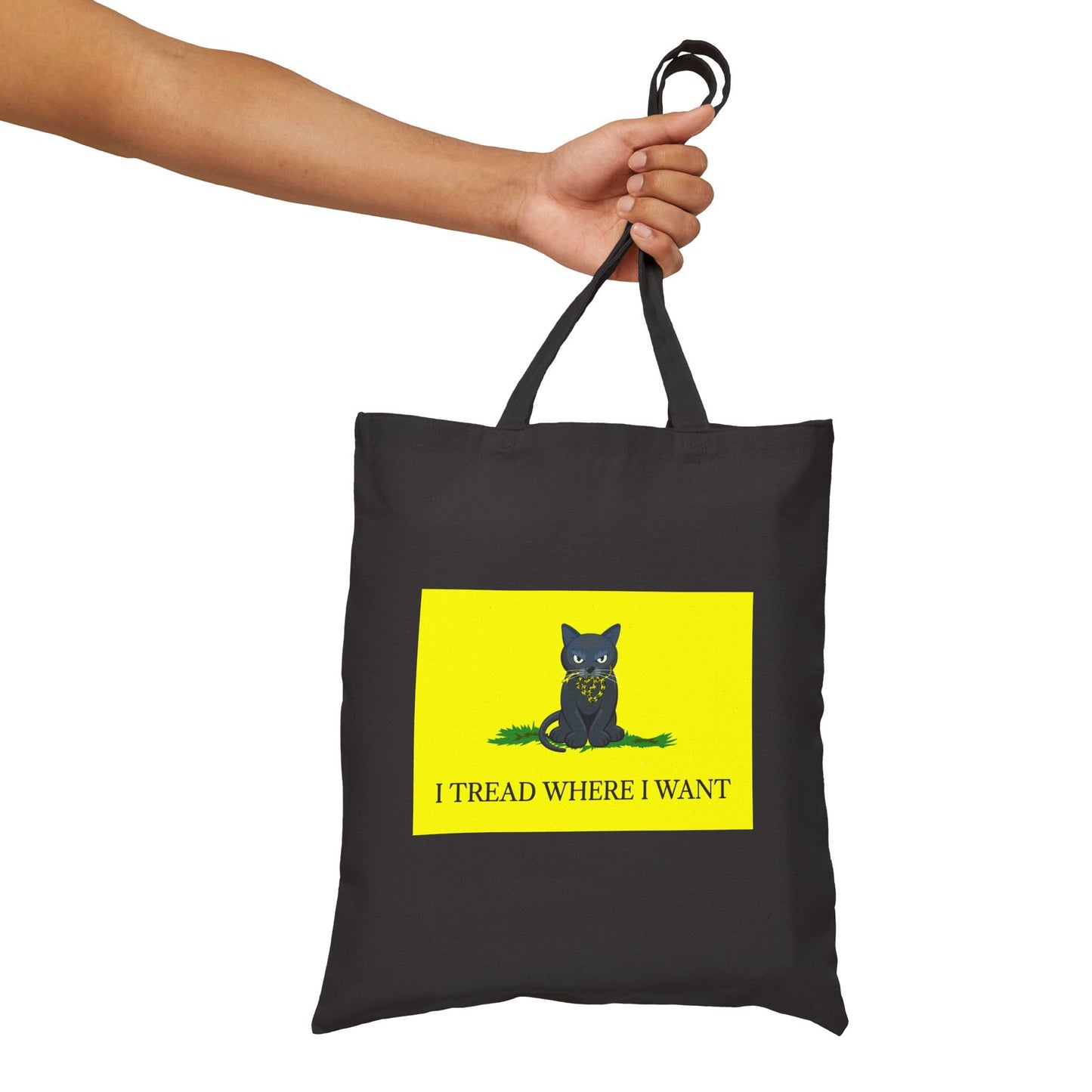 I Tread Where I Want Cat Cotton Canvas Tote Bag