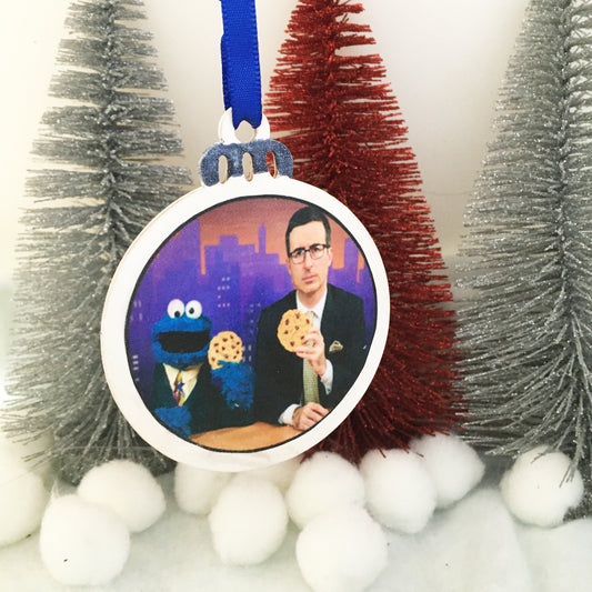 John Oliver & Cookie Monster Ornament
