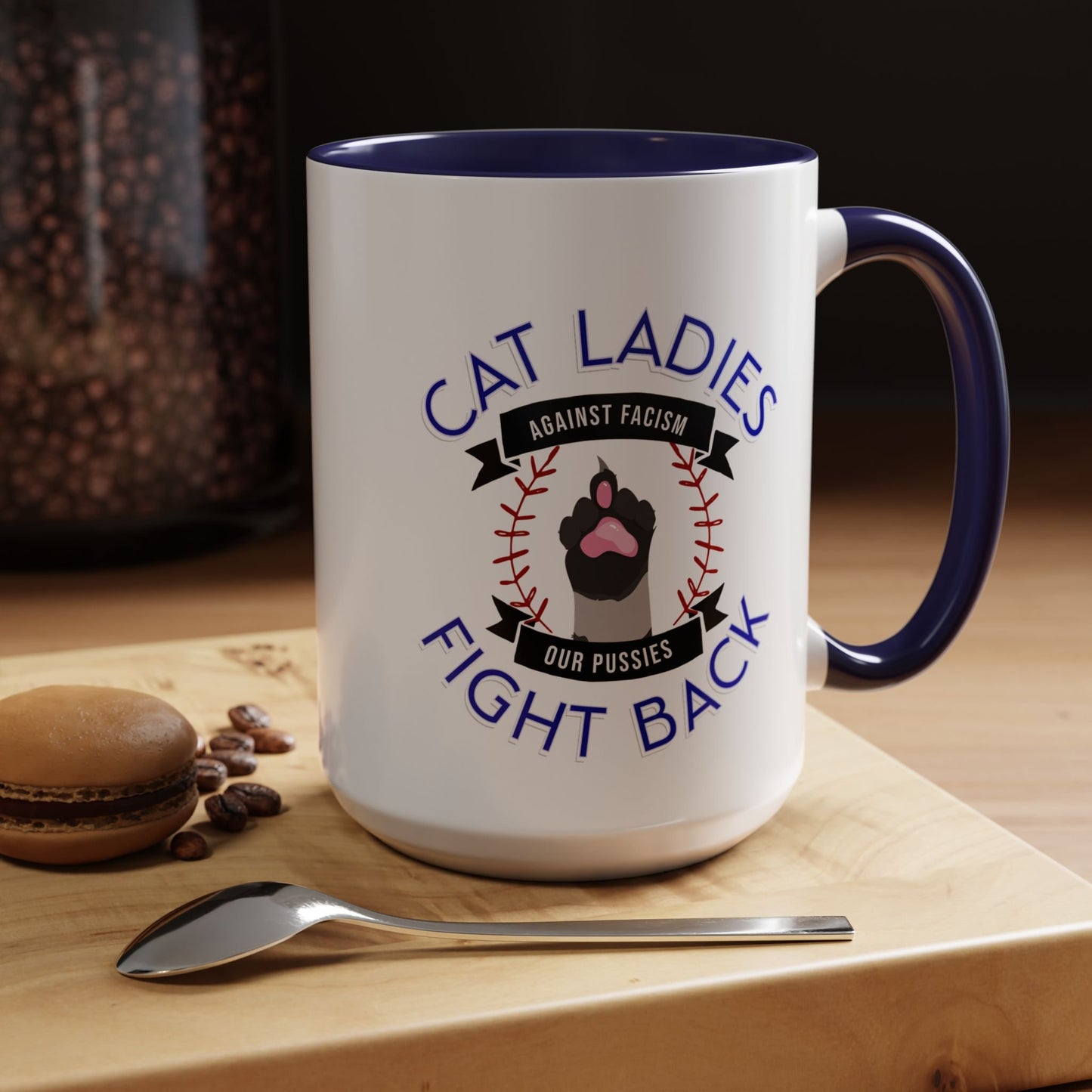 Cat Lady Against Fascism Ceramic Mug 15oz